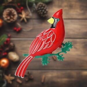 New Cardinal Memorial Brooch ♥️ (1.25” wide x 2.25” tall) (Version 1)